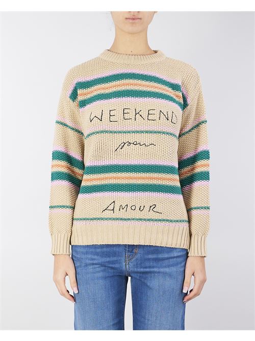 Cotton yarn sweater with embroidery MAX MARA WEEKEND | Sweater | ANGUS1